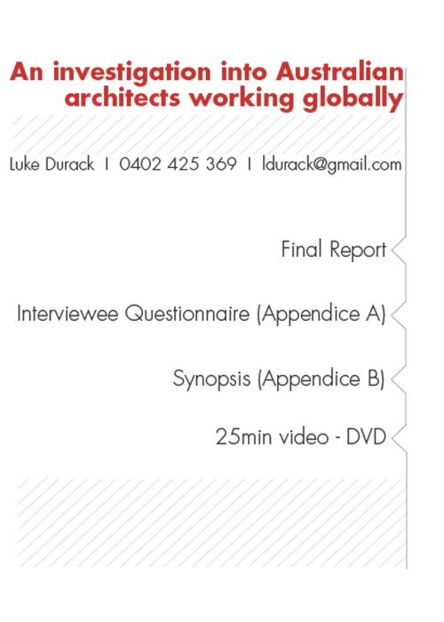 Australian Architects Working Globally